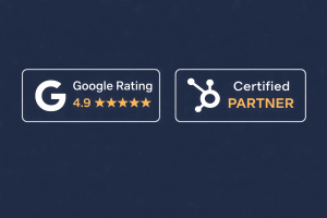 Google and HubSpot badges side by side